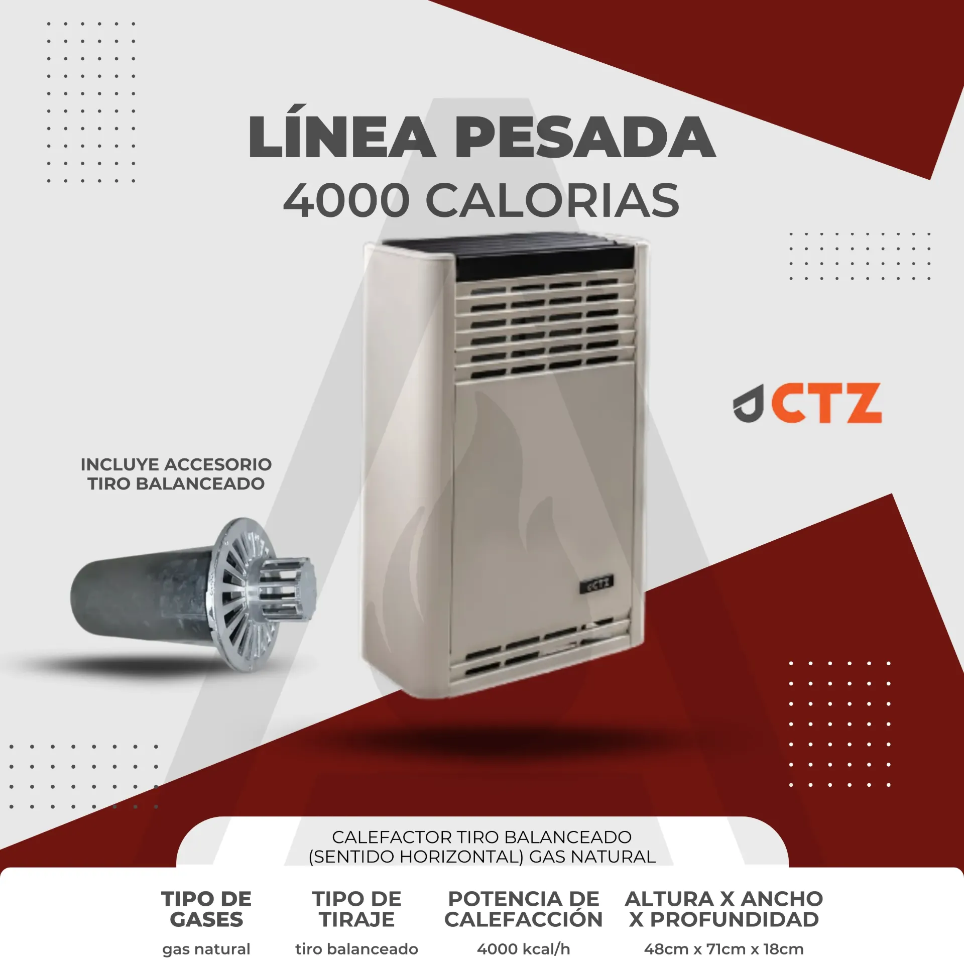 [CTZ-00098] CALEFACTOR LINEA PESADA -NUEVO DISEÑO - 4000 TB