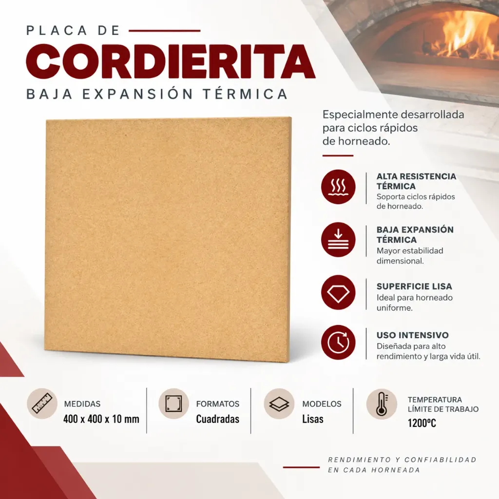 PLACA CORDIERITA  400*400*10MM