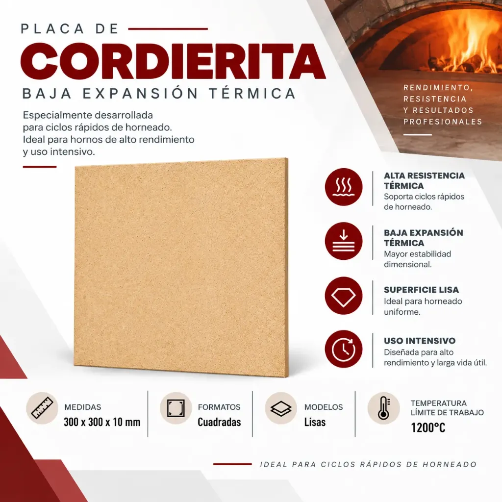 PLACA CORDIERITA 300*300*10 MM