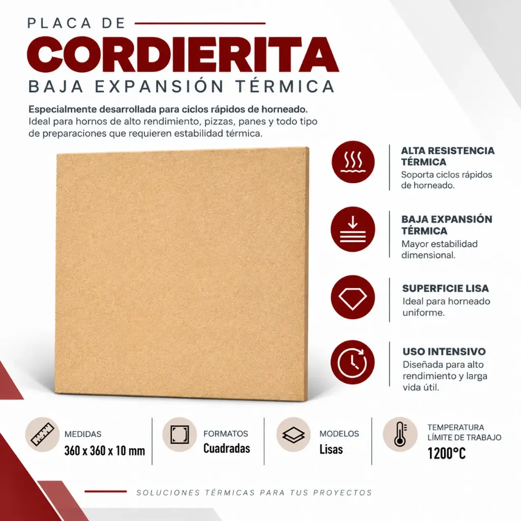 PLACA CORDIERITA 360*360*10MM