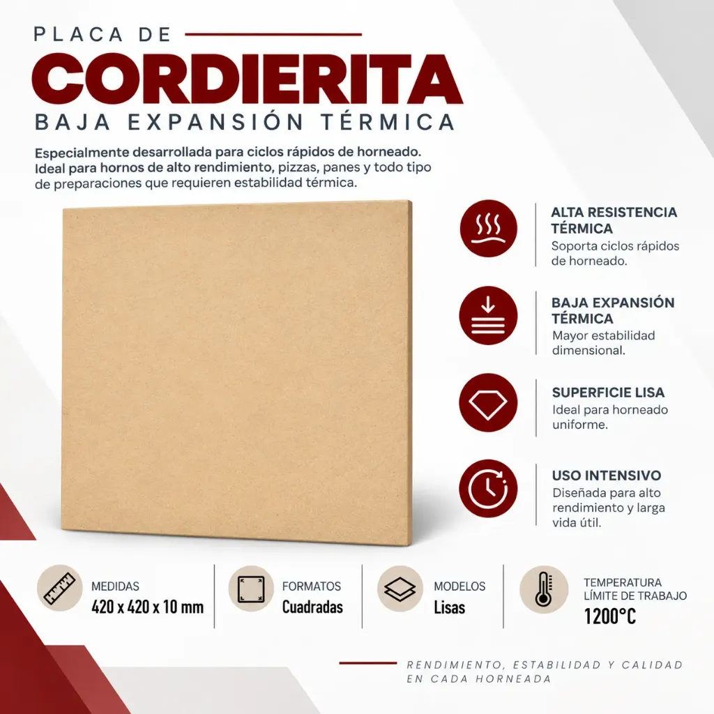 PLACA CORDIERITA 420*420*10MM