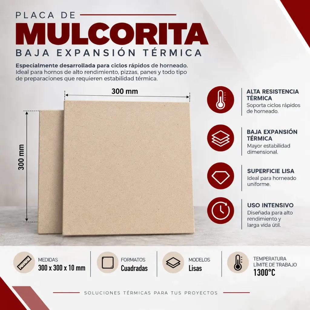 PLACA MULCORITA 300*300*10 MM
