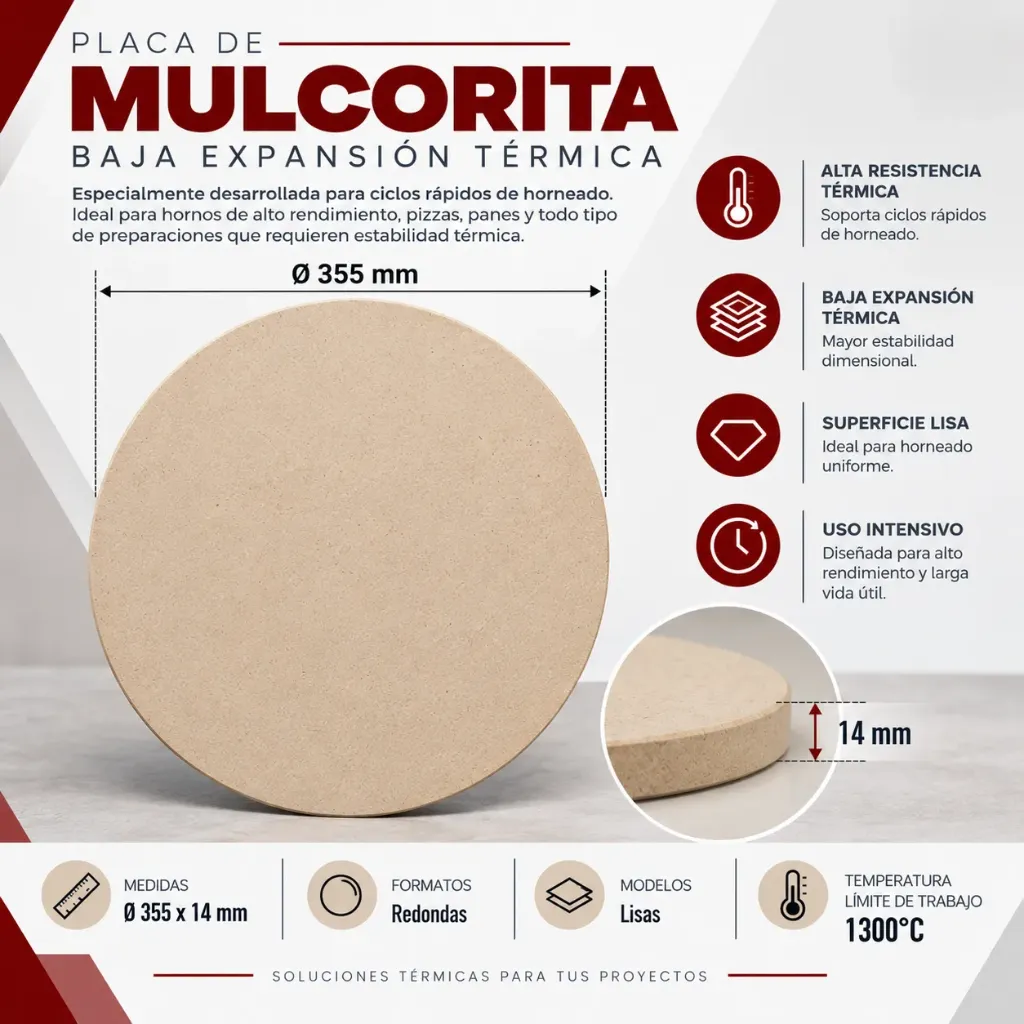 PLACA MULCORITA Ø355X14 MM