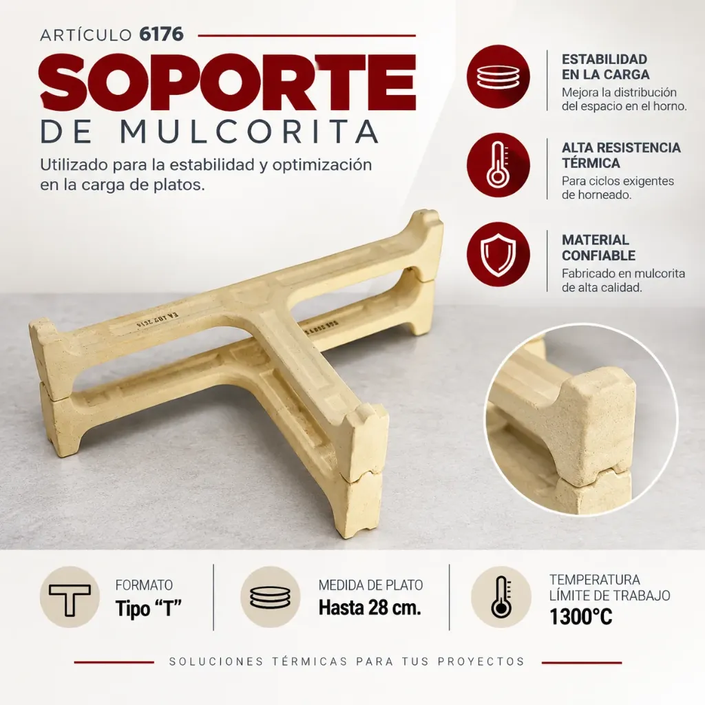 SOPORTE PLATOS DE MULCORITA 29 CM DE DIAMETRO 1300ºC -6176