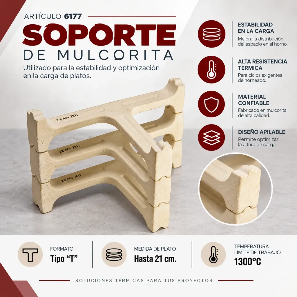SOPORTE PLATOS DE MULCORITA21 CM DE DIAMETRO  1300ºC -6177