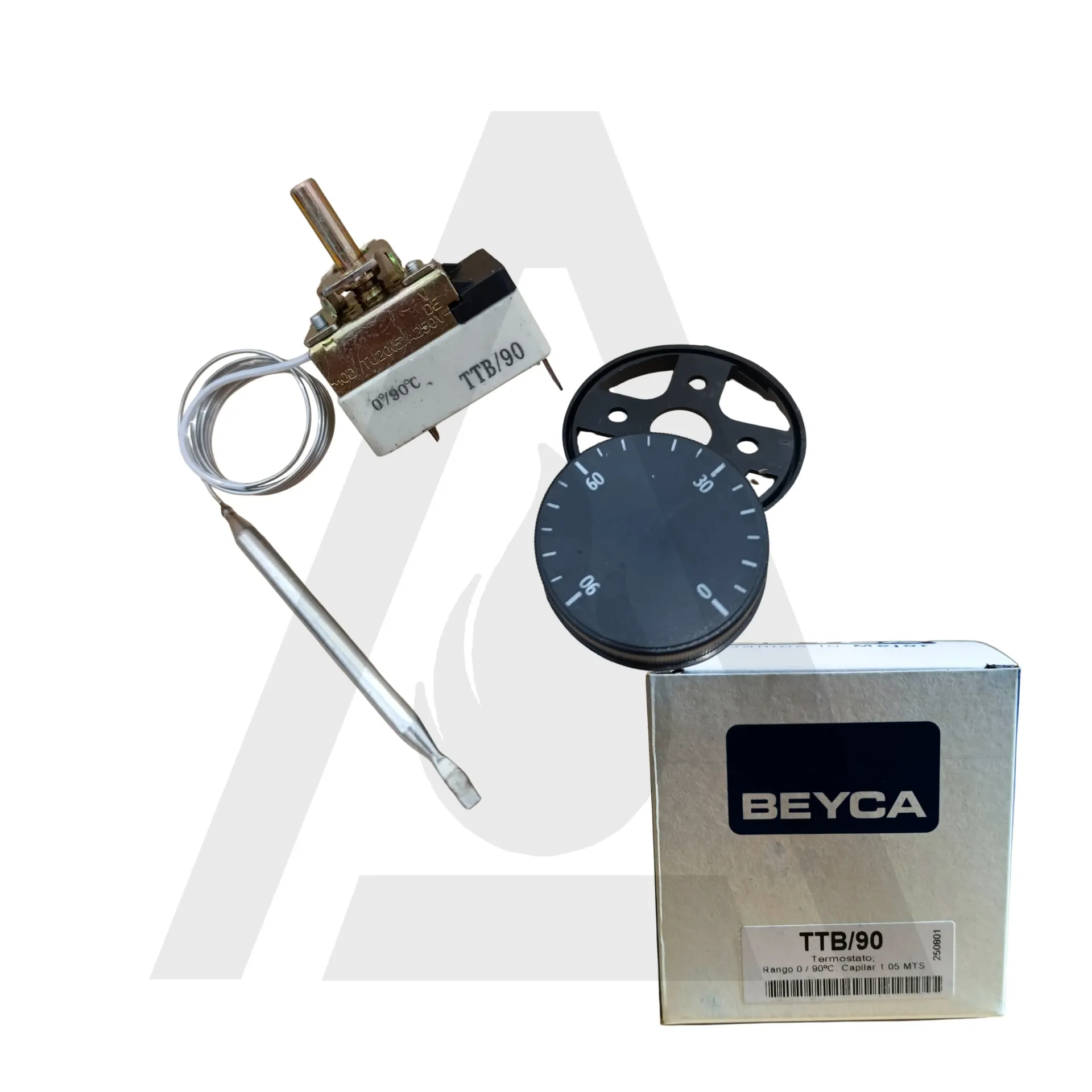 [TTB/90] TERMOSTATO TTB 0° A 90°BULBO 900 MM 250 VOL-16 AMP BEYCA