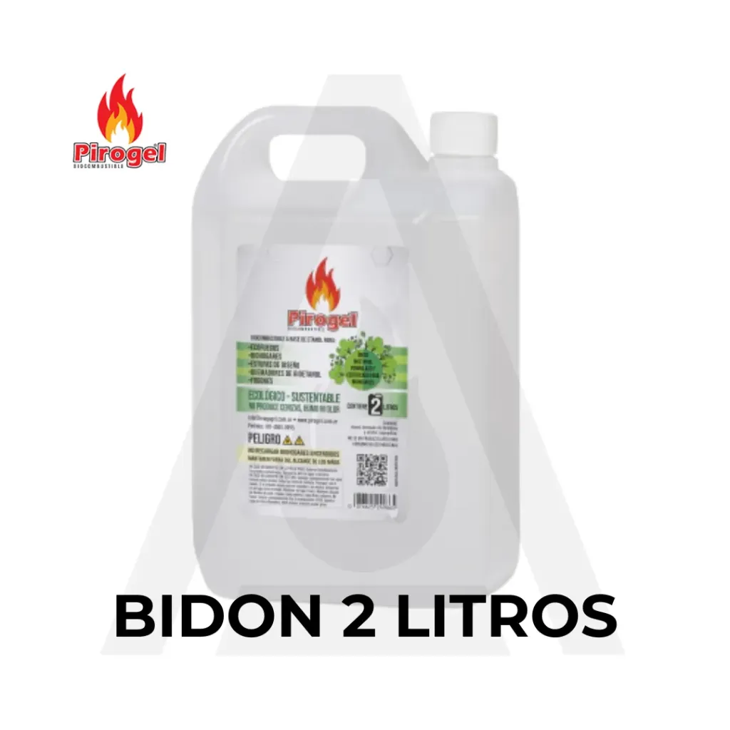 Biocombustible bioetanol 2Lts. ®Pirogel.